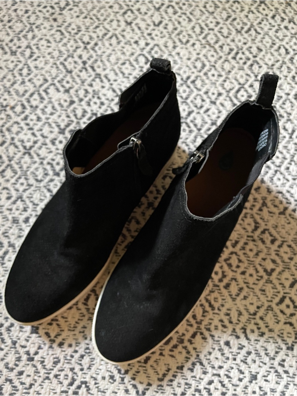 Caslon Black Suede Ankle Booties with Side Zip